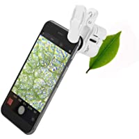 Pbzydu Microscopio con Clip para teléfono- Lupa 60X LED con luz UV Mini Lupa con Clip para teléfono móvil con Bolsa de…